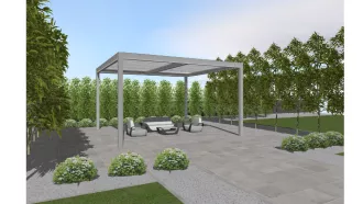 wizualizacja ogród nowoczesny