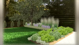 Zdjęcie przedstawia wizualizacją projektu ogrodu