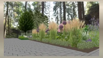 Zdjęcie przedstawia wizualizacją projektu ogrodu